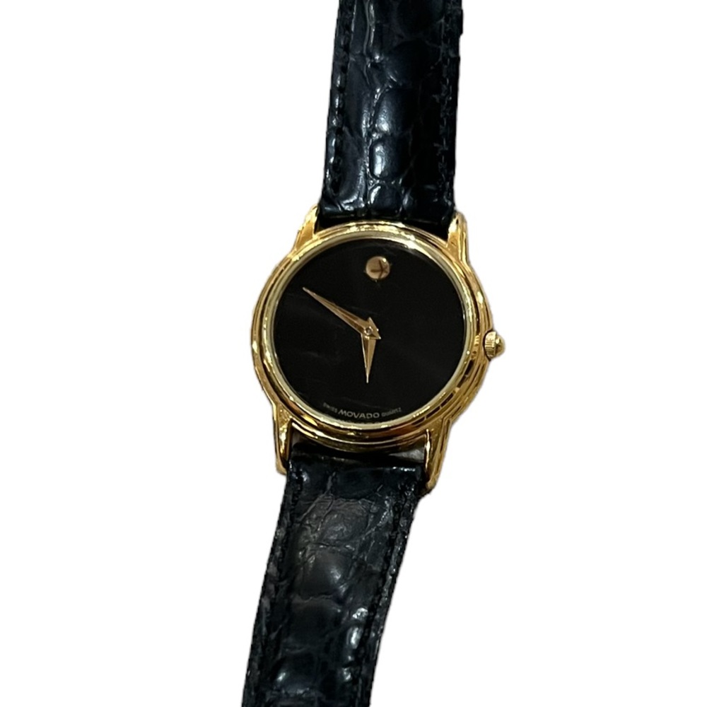 Movado Watch. Ladies Leather Band Gem
